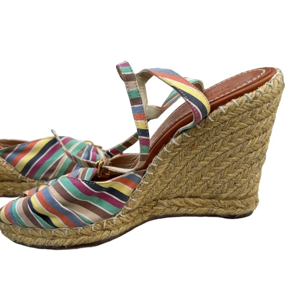 Marc Jacobs Multicolor Striped Espadrilles with Gold Accent - Picture 5 of 6